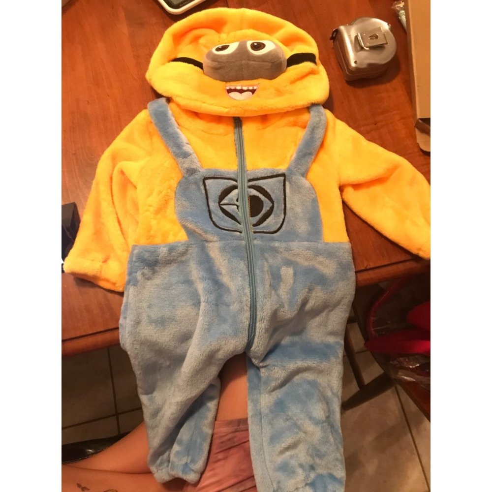 Kids plush soft fluffy cozy onesie Minions hoodie